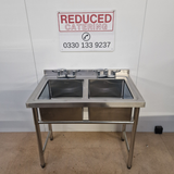 Double Bowl Sink 1000mm  - No Undershelf - No Draining Board