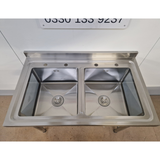 Double Bowl Sink 1000mm  - No Undershelf - No Draining Board