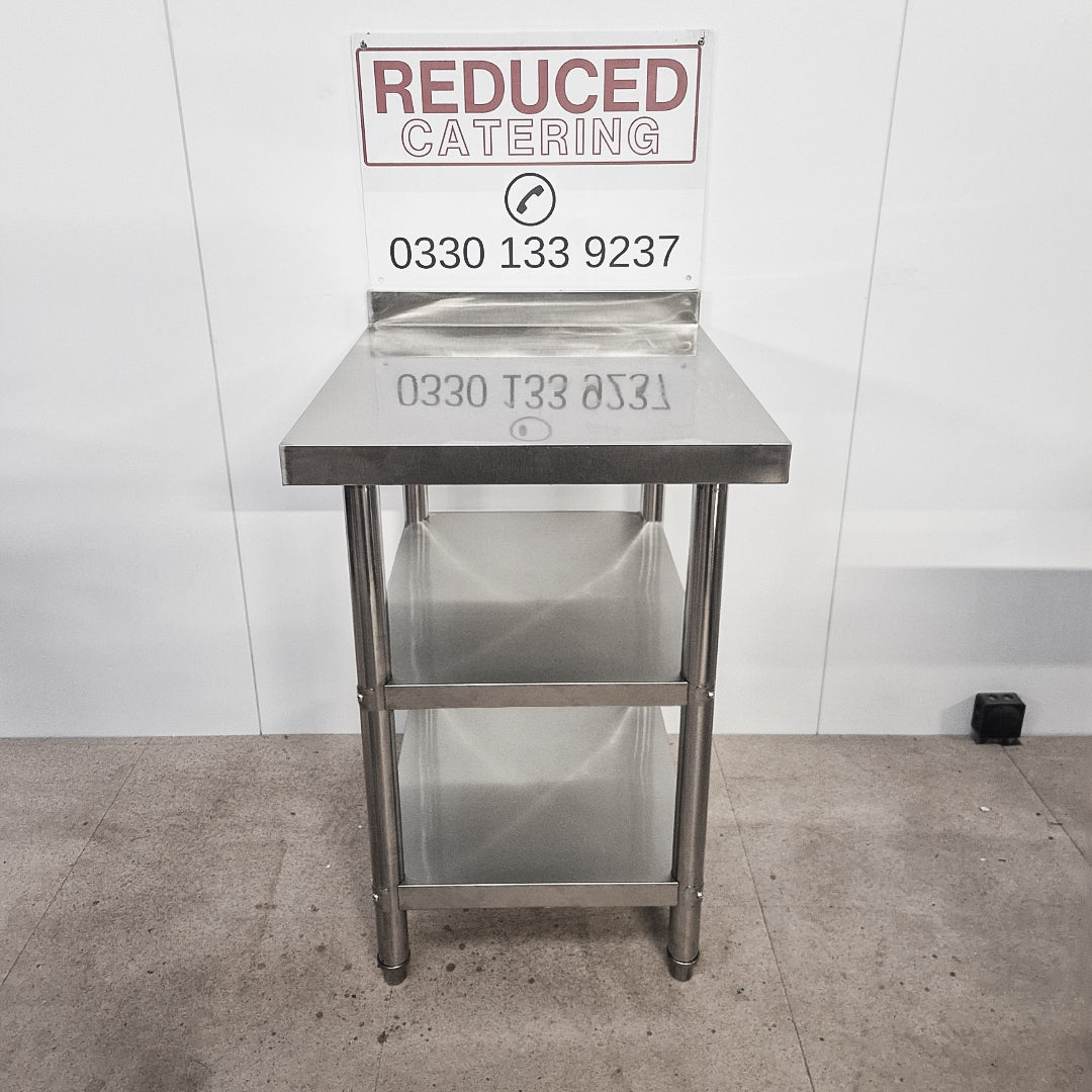 Standard Duty Stainless Steel Wall Prep table - 600x700x900mm - 2 Shelves