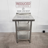 Standard Duty Stainless Steel Wall Prep table - 600x600x900mm - 2 Shelves