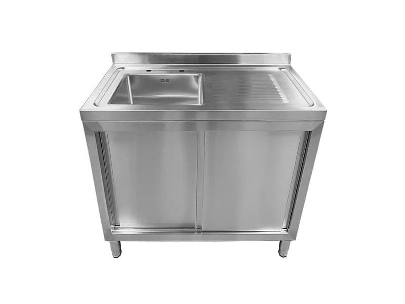 Single Bowl Sink Cupboard - 1000mm - Right Hand Drainer