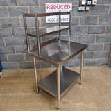 Stainless Steel Wall Prep table - 900x600x900mm (WxDxH) With Double Chefs Gantry