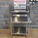 Stainless Steel Wall Prep table - 900x600x900mm (WxDxH) With Double Chefs Gantry